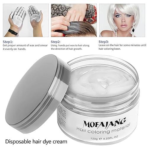 Miniatura 7 de Cera temporal del color del cabello 423 oz Instant Hairstyle Cream pomadas de pelo cera para peinados de fiesta cosplay fácil limpieza