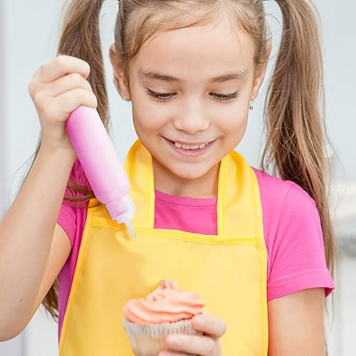 Miniatura 3 de Patelai 12 pcs Cookie Icing Bottles Writer Set Include Cake Decorating Squeeze Bottles and Sugar Stir Needles, 1 Piece Brush for Cleaning Ice Cream