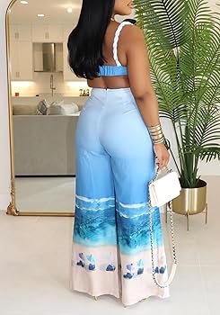 3★新品★ LE’RURE Drepe bustier set up pants Amazon.com: Cupitool Printed Pants 2 Piece Sets for Women