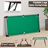 Billiard Game 48 Billiard Table Pool Table Set with Locking Legs Adjustable Feet Ball Cue Triangle Chalk Brush Portable Folding Billiard Game for Family Game Room