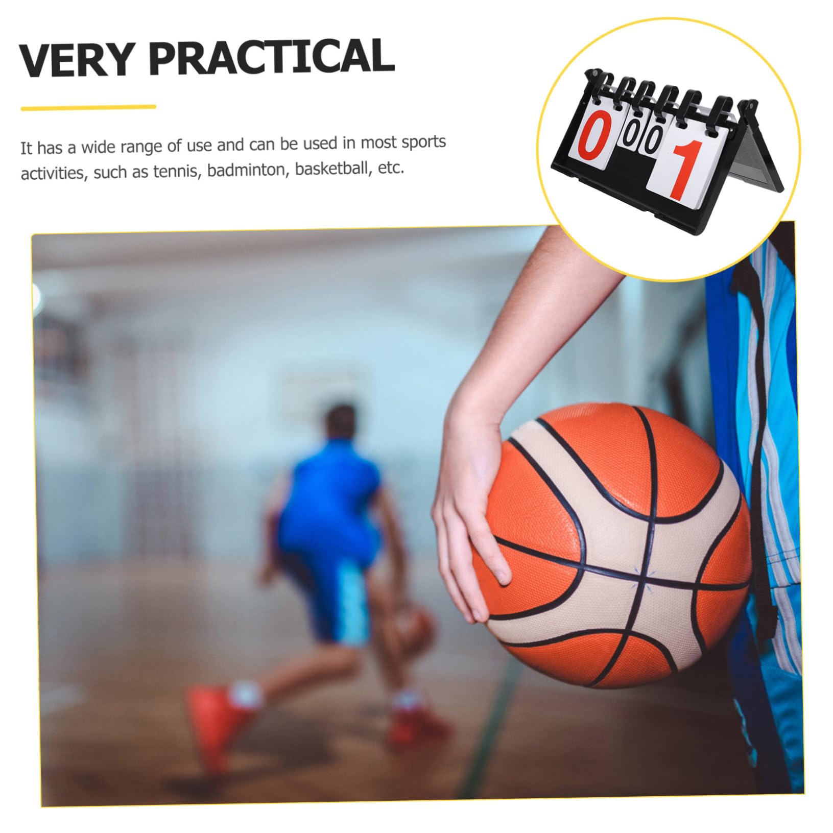 Happyyami Portable Basketball Scoreboard Score Boards for Games Reusable Scorekeeper