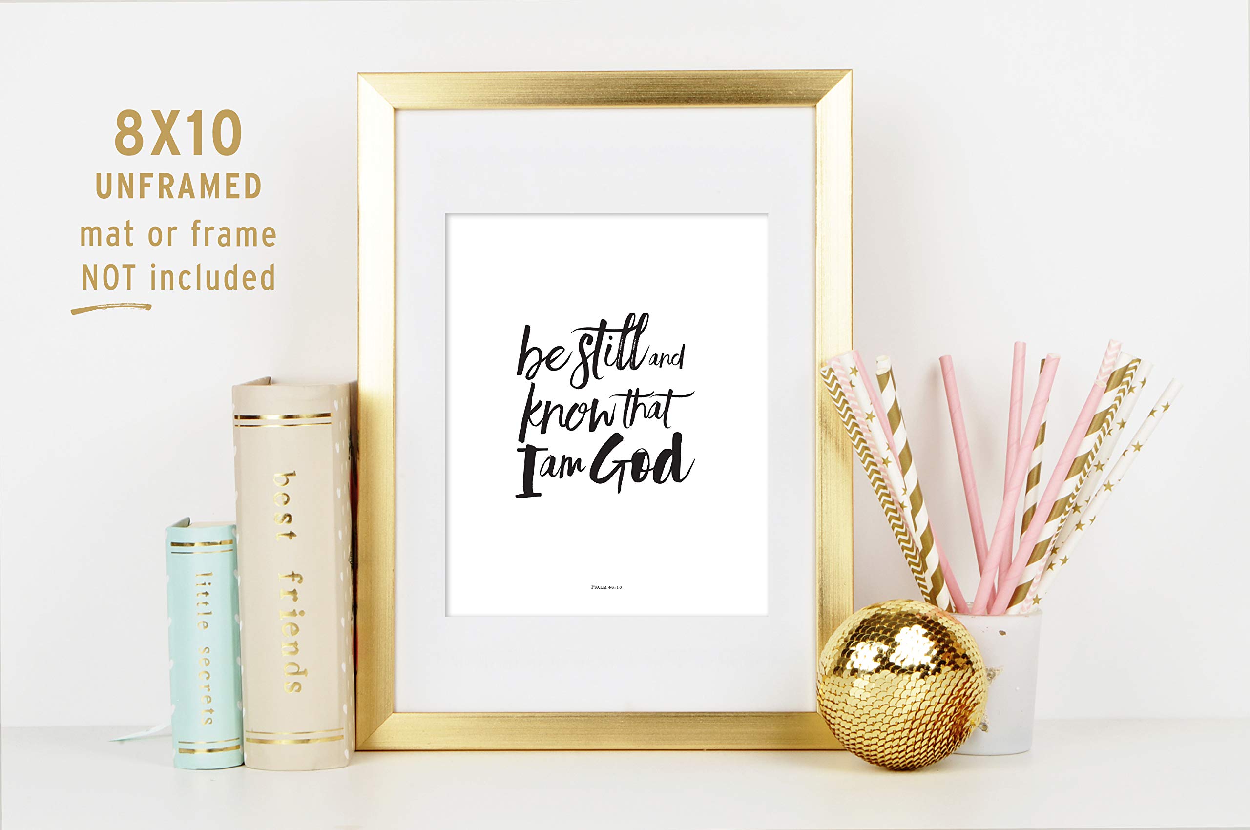 Brush Calligraphy Bible Verses Wall Decor 8x10 Christian Wall Art