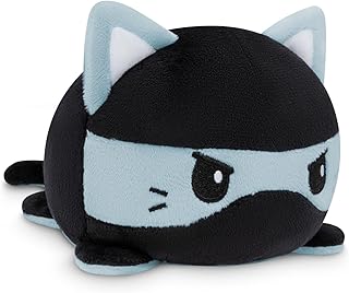 TeeTurtle - The Original Reversible Cat Plushie - Russian Blue Ninja Cat - Cute Sensory Fidget Stuffed Animals That Show Your Mood - an Amazon Exclusive Plushie!