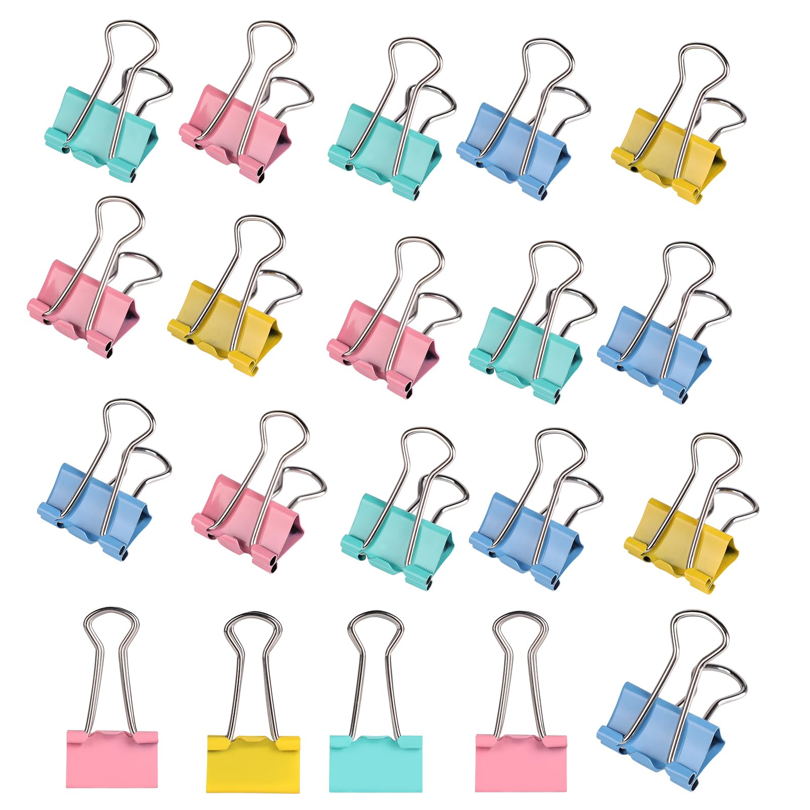 Ufmarine 40 Pcs Small Binder Clips 3/4 Inch Length, Colored Small Paper Clips for Office