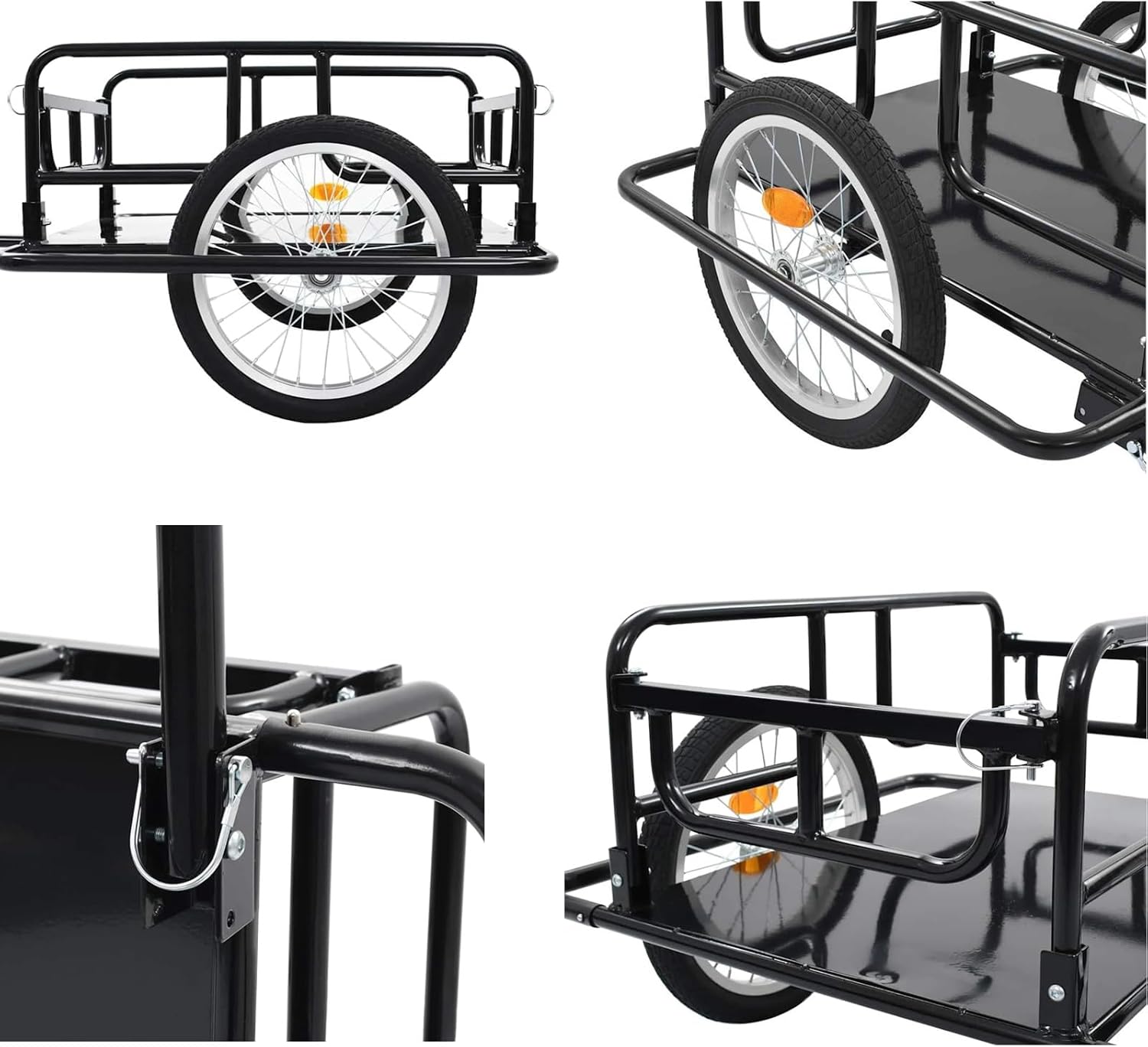 Bike Cargo Trailer 120 LBS Weight Capacity, Foldable Bicycle Trailer Cargo for Shopping, Traveling and Carrying Stuff