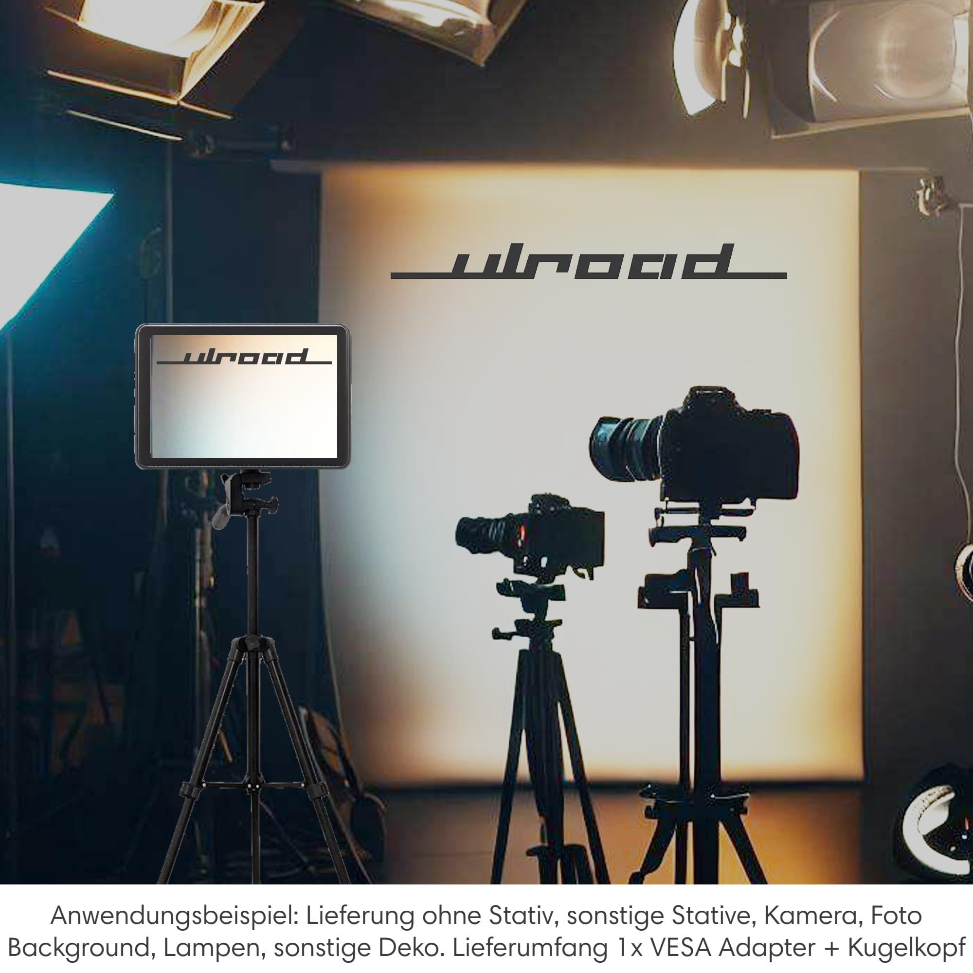 Stativ VESA Adapter 75 I 100 für Kamerastativ mit Kugelkopf-Stativkopf 3/8" 1/4" Monitor Bildschirm Studio Halterung