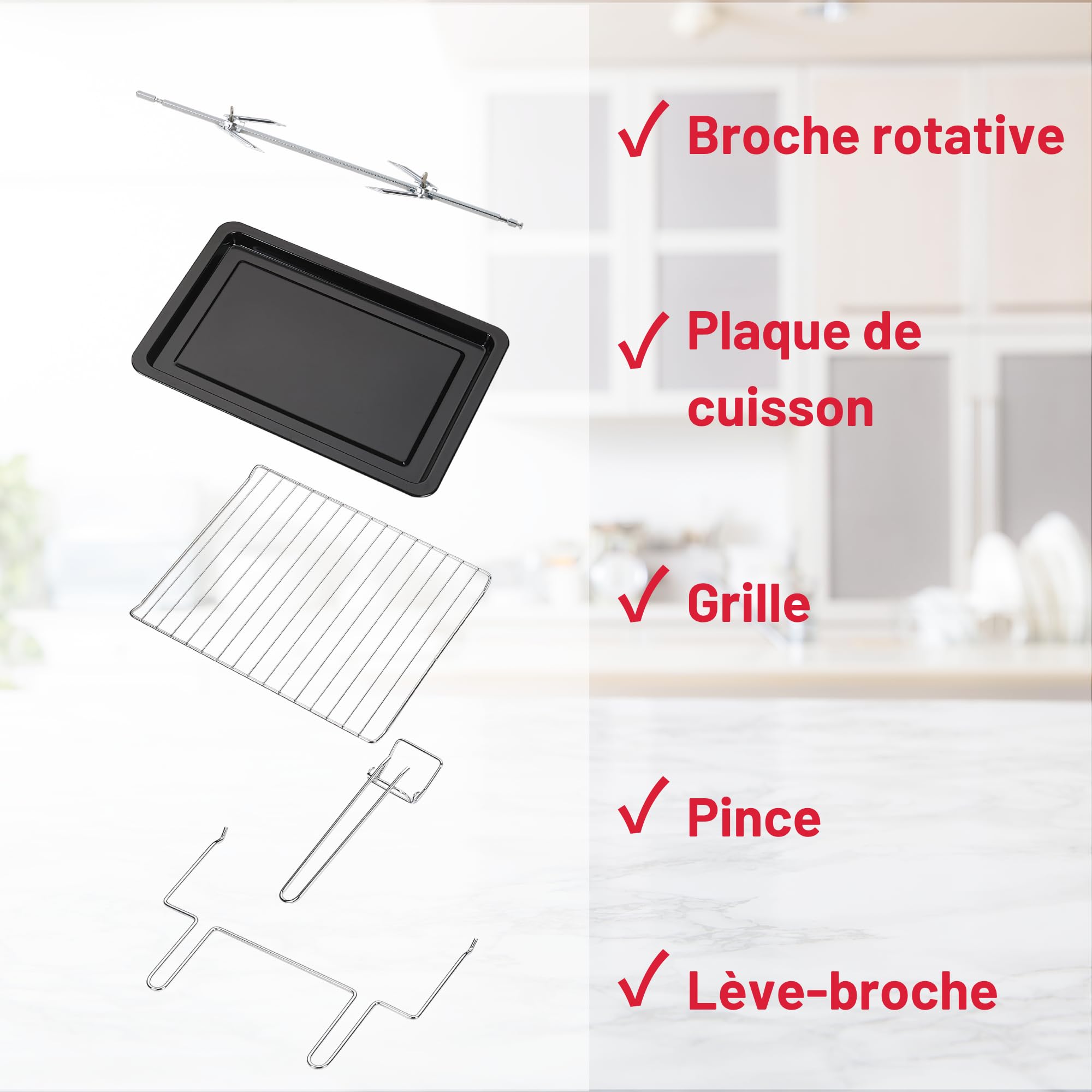 ICQN Mini Four Electrique 50L, Chaleur tournante, 40°- 230°C, 1400 W