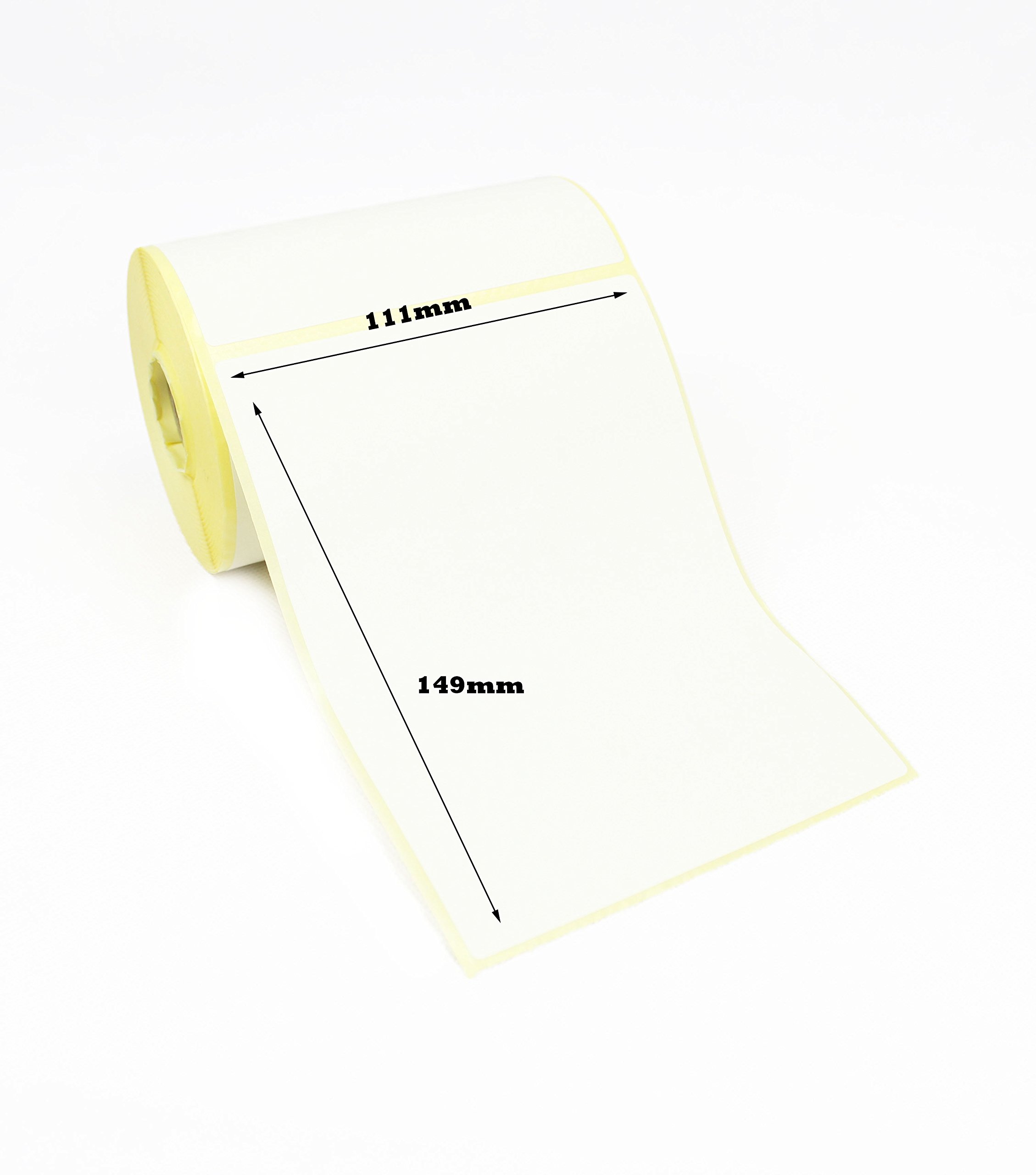 Label Metrics - 111mm x 149mm White Direct Thermal Printer Labels for Zebra, Citizen, Sato, Datamax, Toshiba + Many More. (20 Rolls)