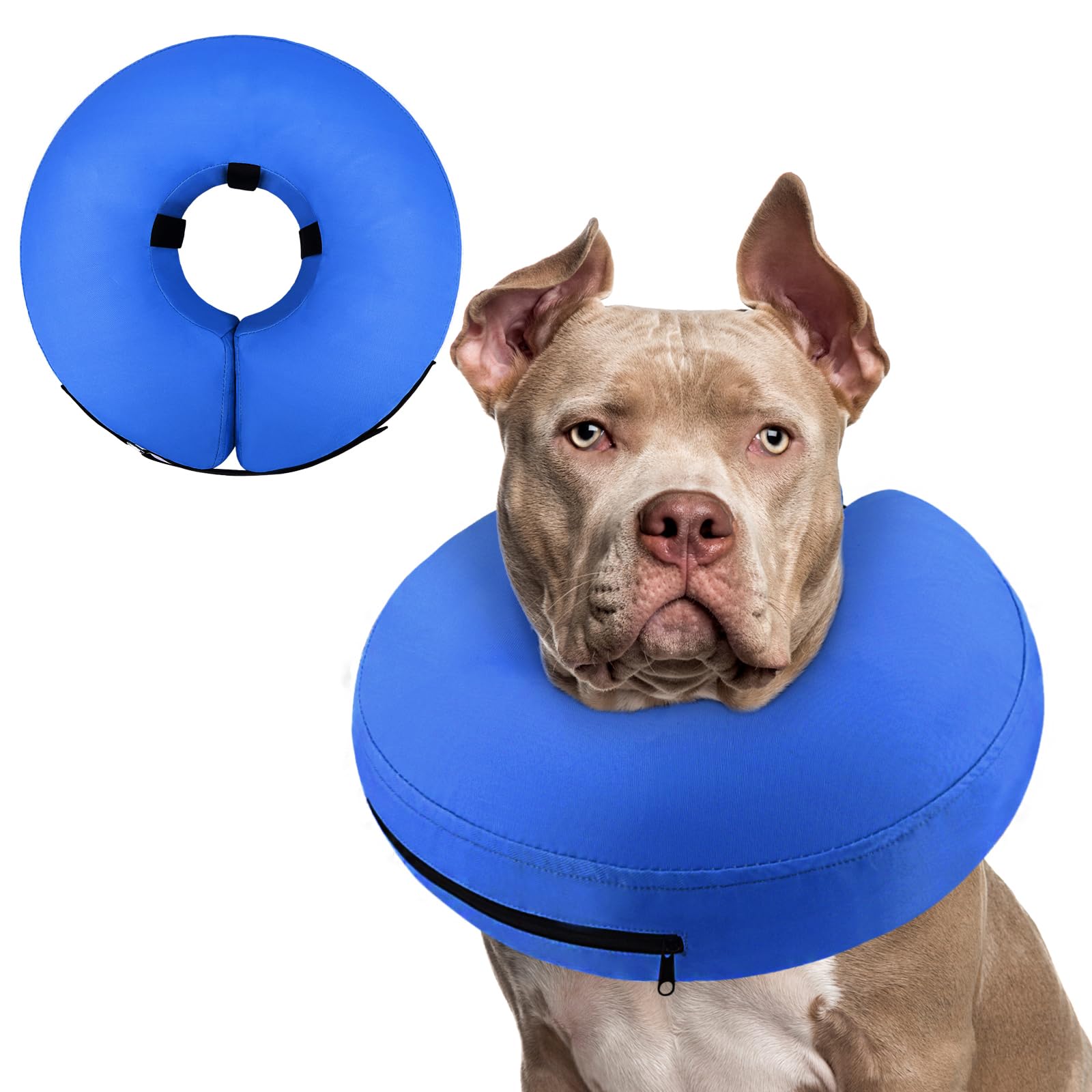 Supet Inflatable Dog Cone Collar Alternative After Surgery, Dog Neck Donut Collar Recovery E Collar for Neuter, Soft Pet Cone for Small Medium Large Dogs