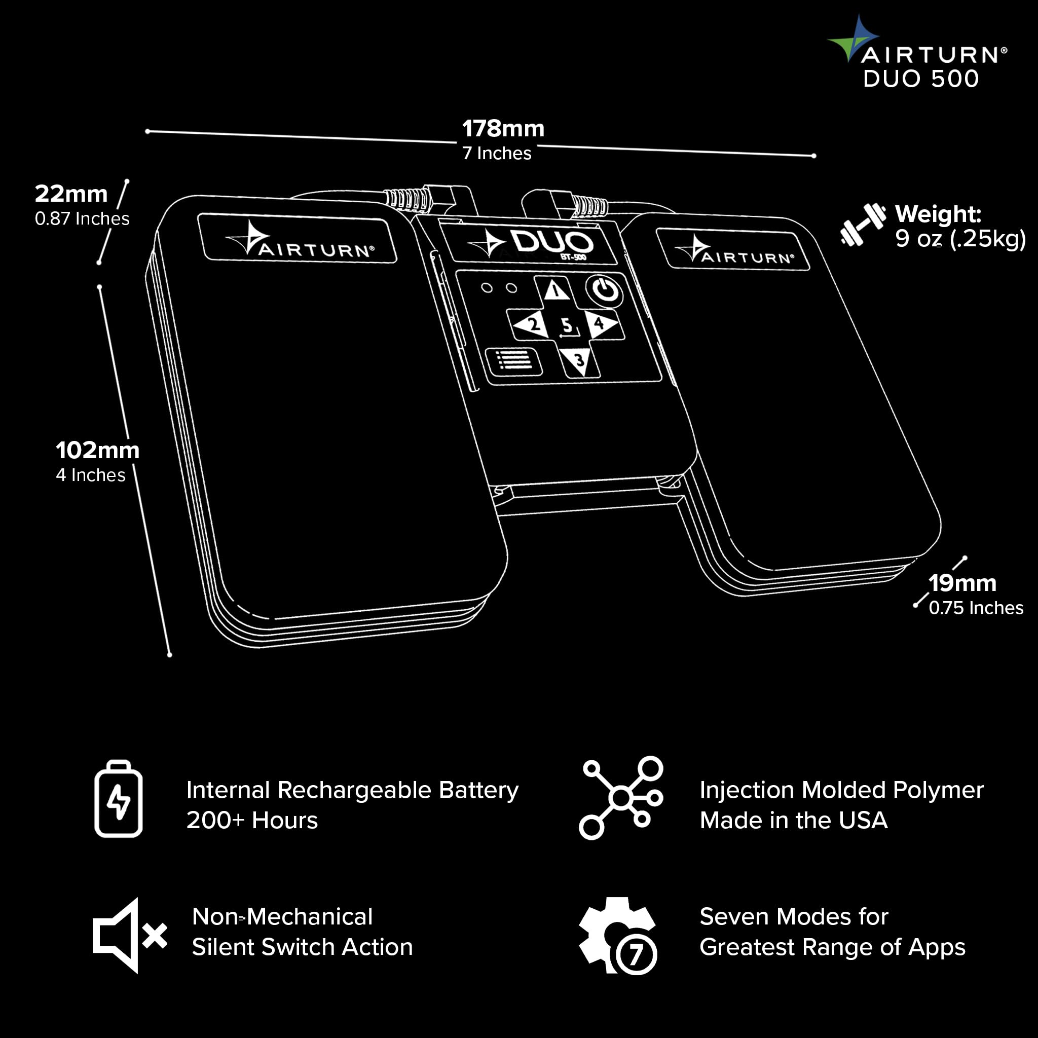 Air Turn Kontroler nożny Bluetooth (DUO500)