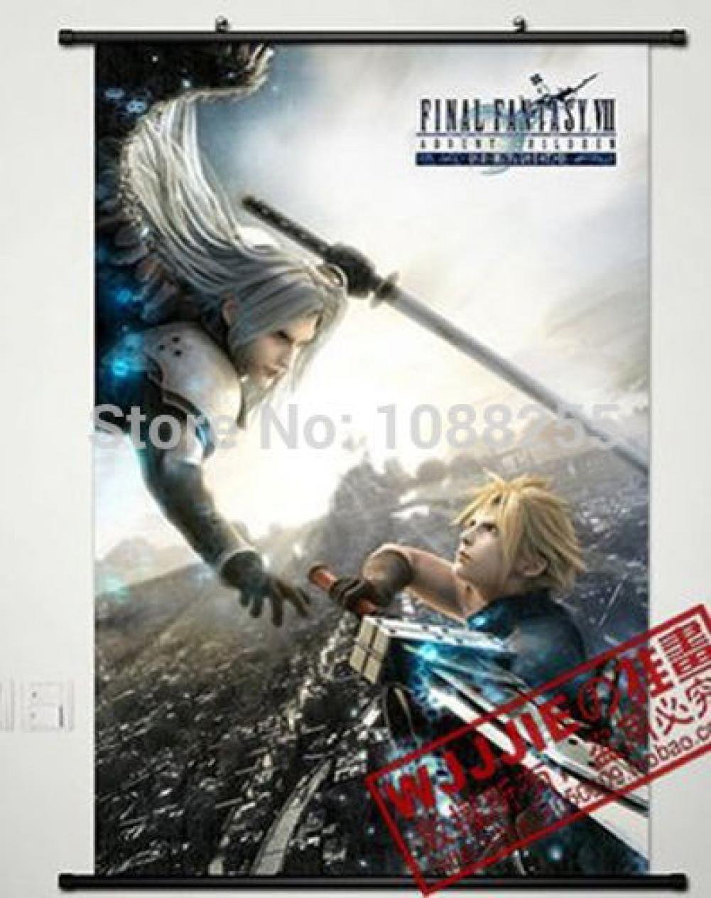 BestWeeks Final Fantasy Sephiroth Cloud Strife Home Decor Poster Wall Scroll