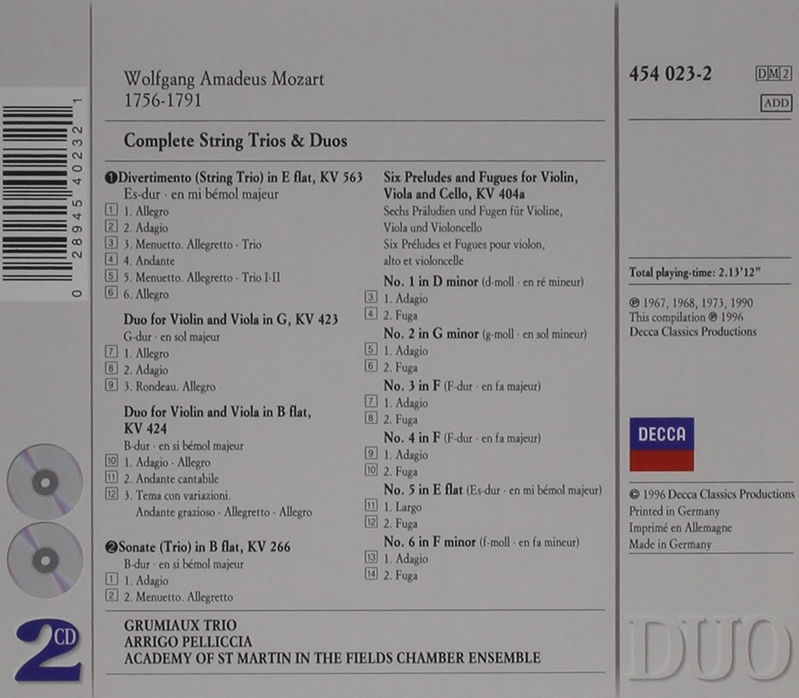 Complete String Trios & D