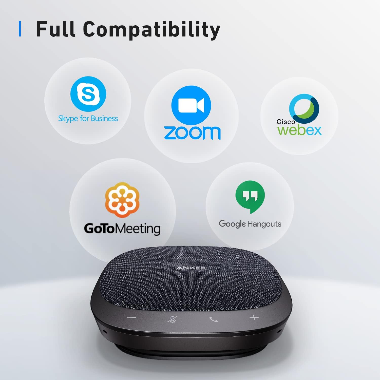 Anker PowerConf S330 USB Speakerphone, Conference Microphone for Home Office, Smart Voice Enhancement, Plug and Play, 360Ã‚° Voice Coverage via 4 Microphones, and Powerful Sound