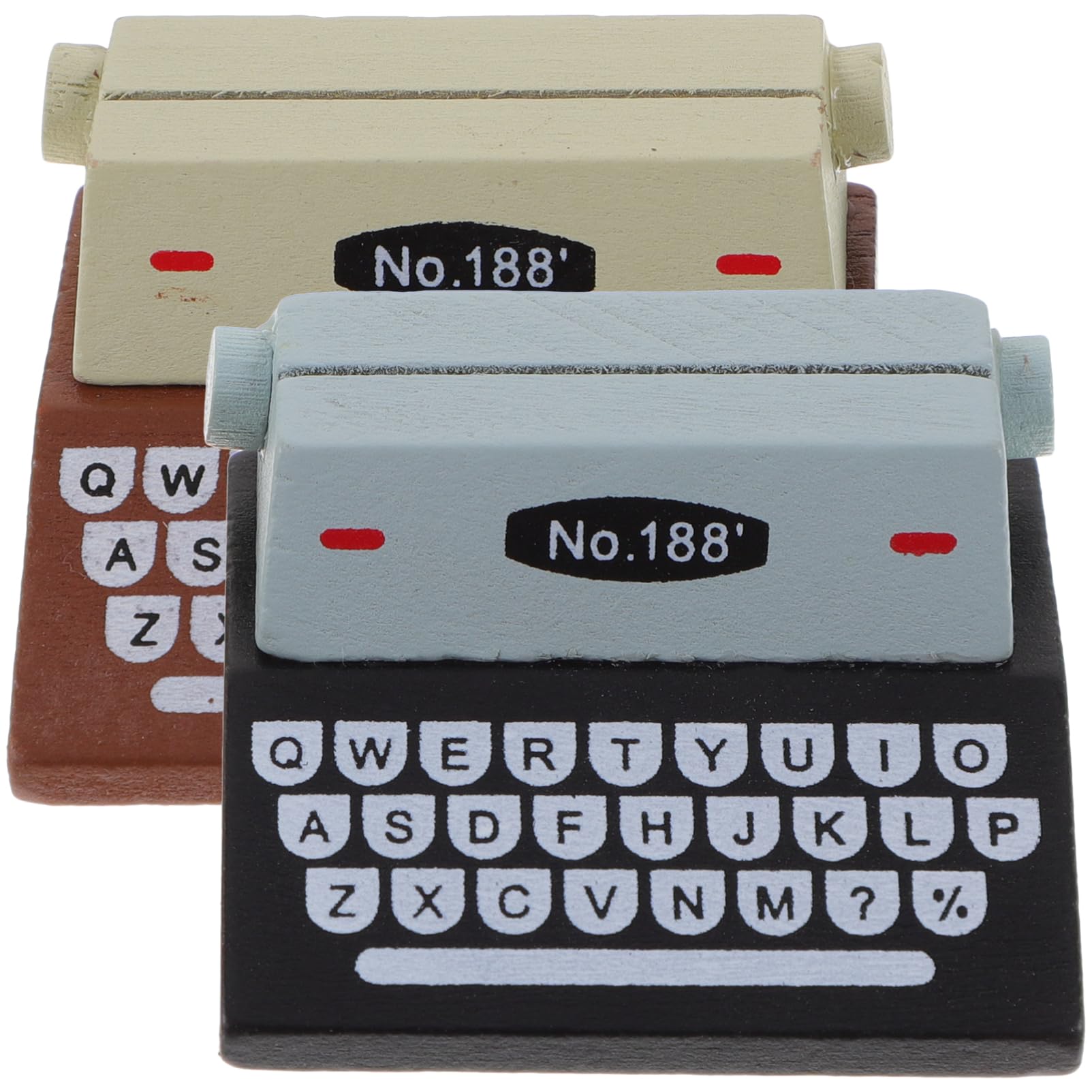 KICHOUSE 2Pcs Vintage Typewriter Memo Clips Creative Desktop Note Holders for Photos Cards Desk Decor for Home Office Retro Design