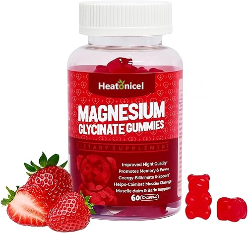 Gomitas de glicinato de magnesio de 400 mg para adultos, suplemento para aliviar el estrés con CoQ10, vitamina DB6 para relajación del sueño,