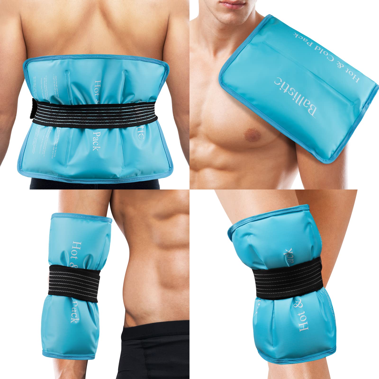 GROTTES Reusable Ice Packs for Injuries Shoulder - Dual Use Hot & Cold Packs for Pain Relief, Cold Compress Wrap for Relief Tendonitis, Bursitis, Sore Muscles, Bruising, Swelling and Neck Pain