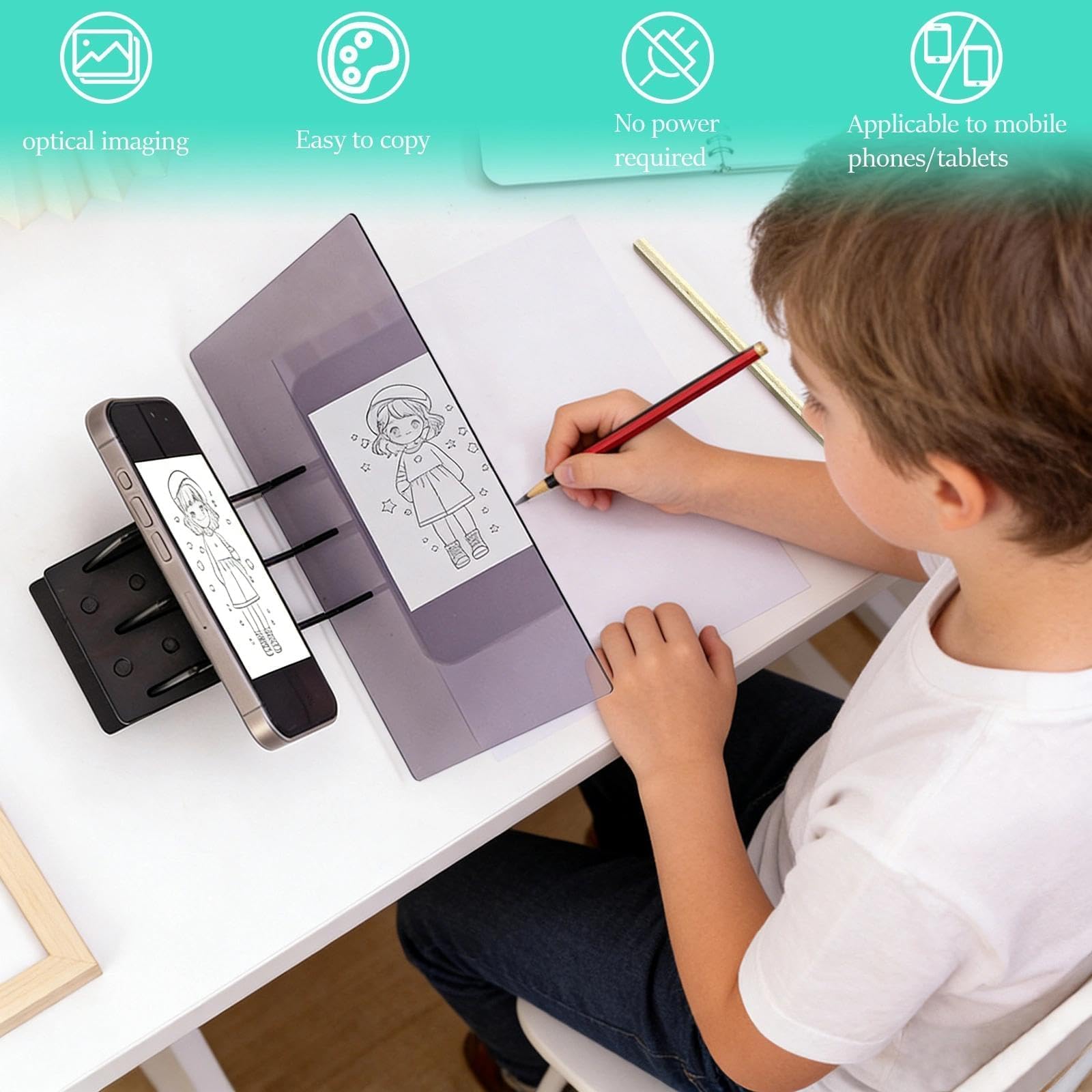 2 Pezzi Proiettore Disegno Bambini Proiettore per Disegnare Tavola da Pittura Ottica Tavolo da Disegno per Immagini e Foto Adulti e Bambini dai 10 Anni in Studenti Artisti