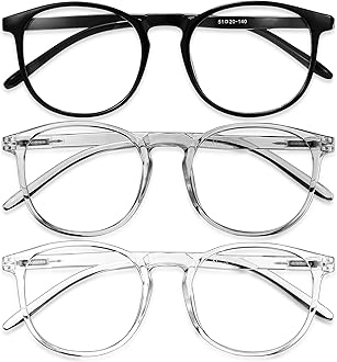 IBOANN Chic & Comfy Blue Light Glasses for Women - 3-Pack Round Frames, Screen-Ready Style with UV Protection Coating