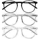 IBOANN Chic & Comfy Blue Light Glasses for Women - 3-Pack Round Frames, Screen-Ready Style with UV Protection Coating