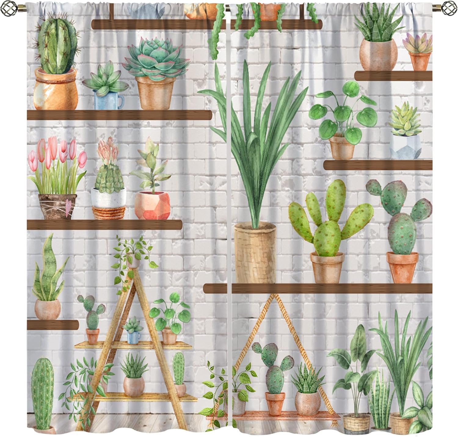 Rideaux occultants 3D de plantes et fleurs pour rideaux chambre enfant et maison