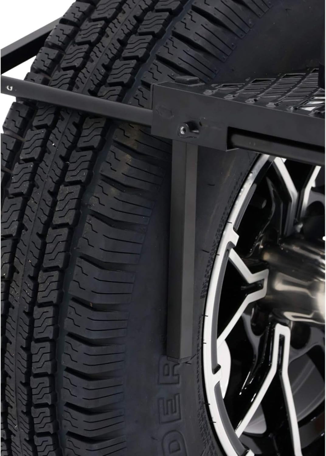 Tire Table Medium Steel Camping Table fits Tires Up to 40" | 50 Pound Capacity | Black Powder-Coated Finish | No Tool or Hitch Required | 23.5" x 27" x 1.5"