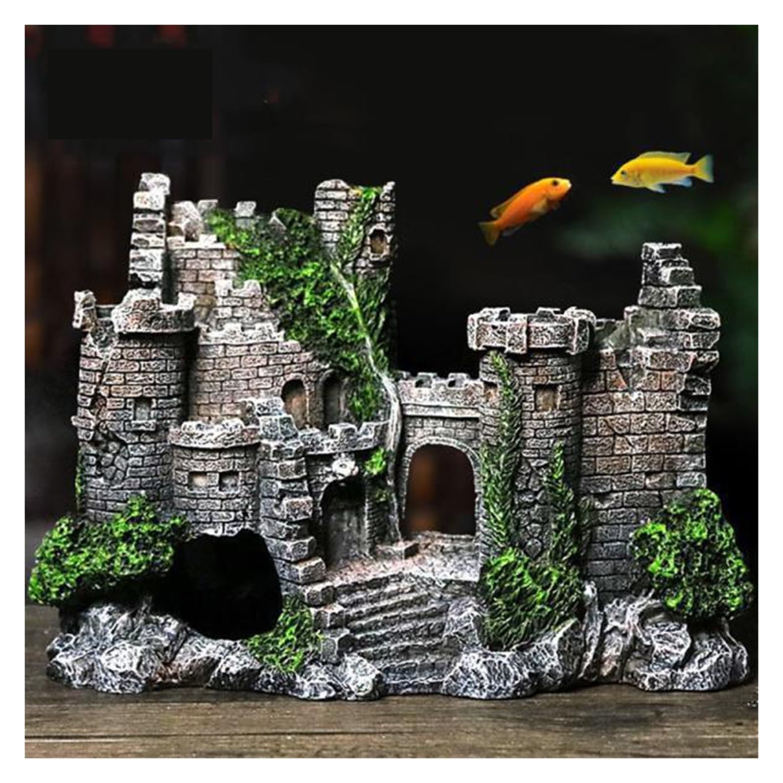 2pcs Creative Castle Shape Fish Tank Ornaments Decoration Per Decorazione | Landscaping Resin Rockery Aquarium Rockery Home Craft Ornament