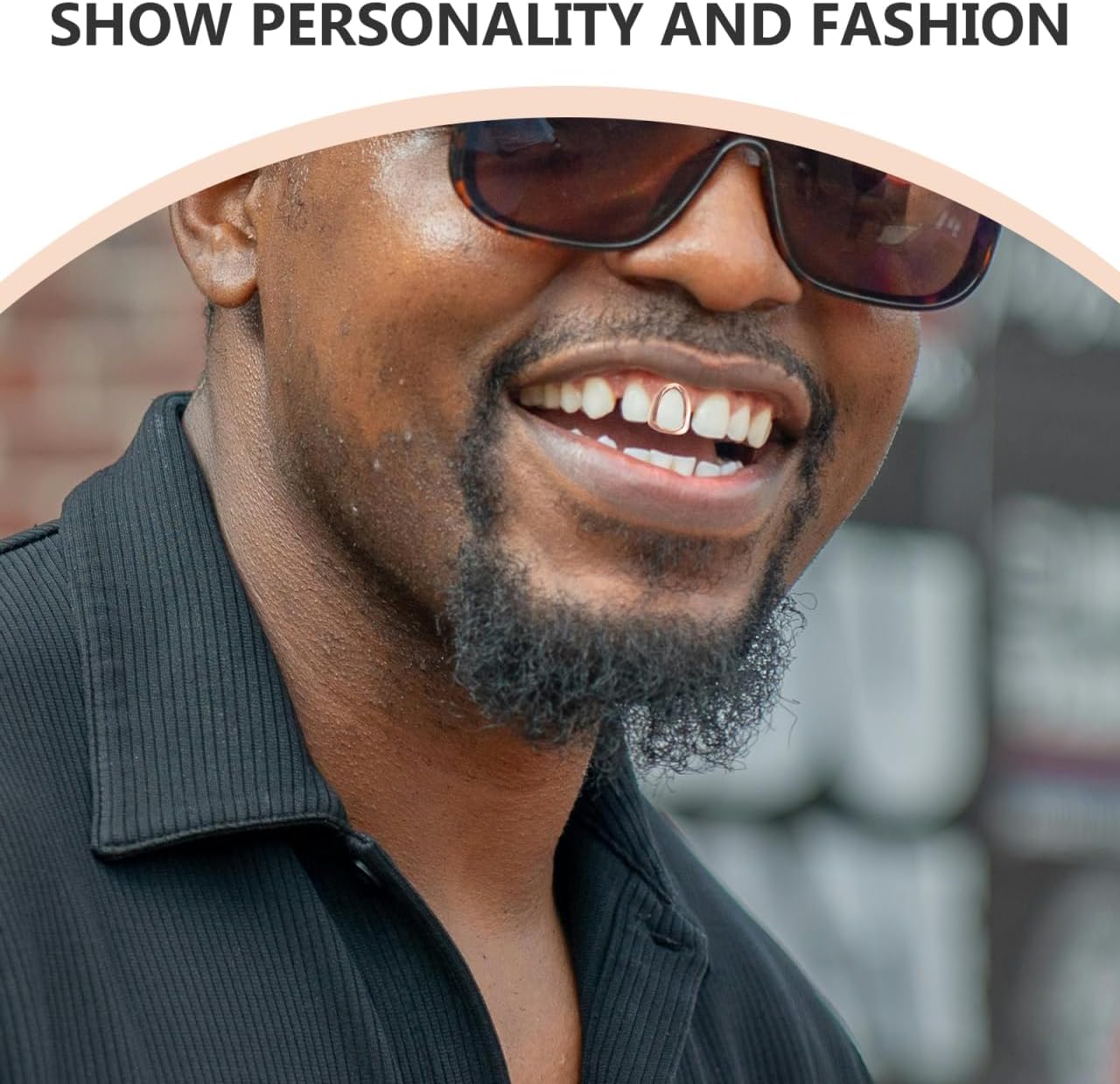 Healeved Hollow Single Tooth Cap Hip Hop Teeth Jewelry for Men Women Party Cosplay Mouth Grill with Clip Durable Comfortable Fit