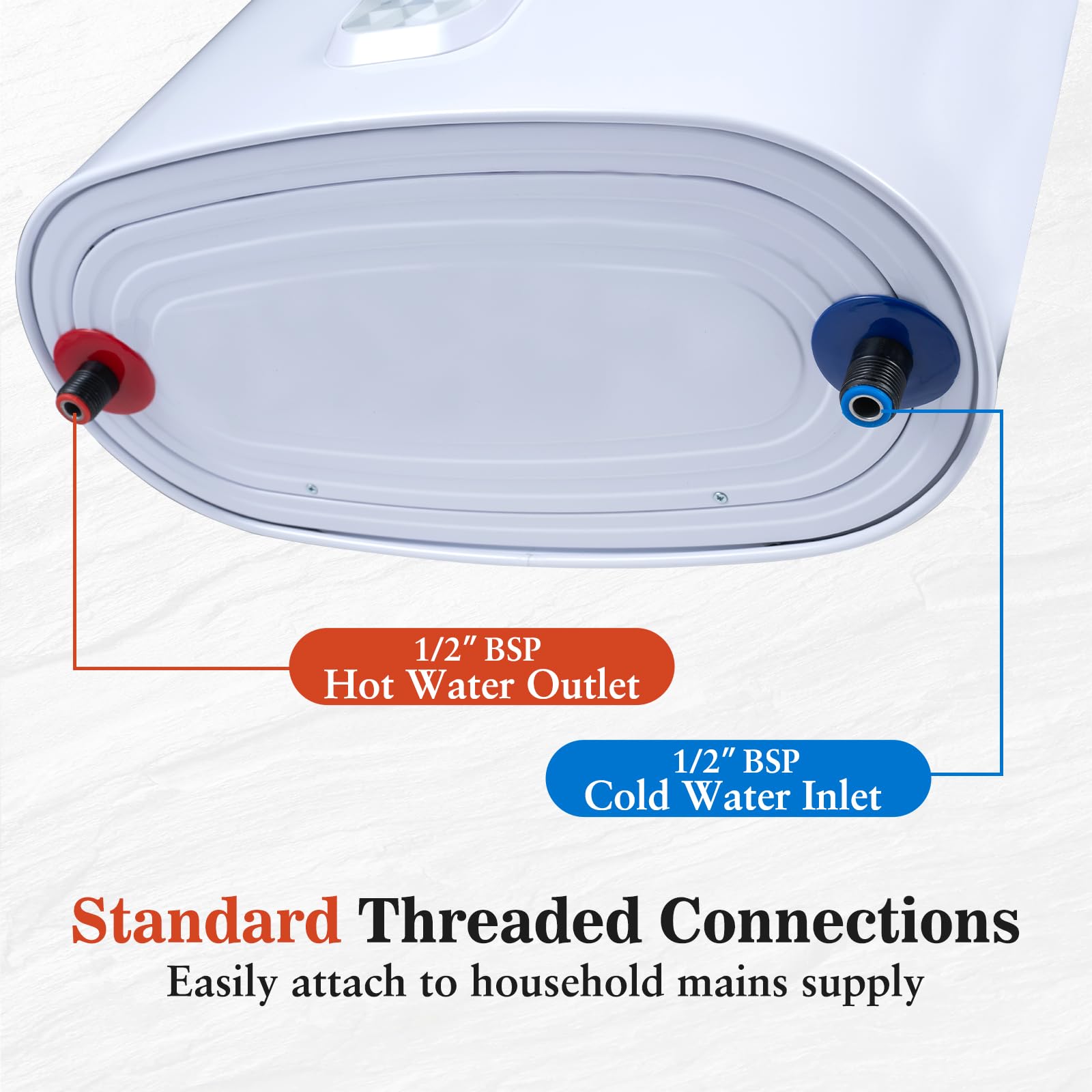 FANTASK Depósito de agua caliente, 25 litros, 1300 W/2000 W, modo de calefacción | Calentador de agua caliente inteligente para baño, montaje en pared, múltiples posiciones, calentador de agua eléctrico