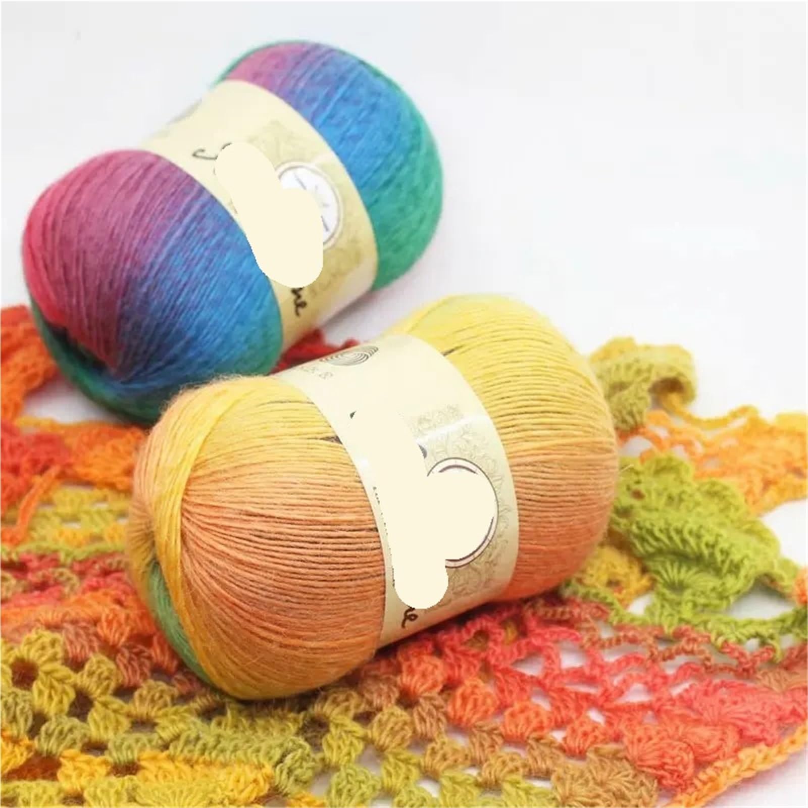 Hilo degradado 3 uds 100g hilo de lana colorido degradado for tejer a mano bufandas sombrero hilos Crochet y chal manta suéter calcetín línea para suéteres, bufandas(Set2)