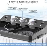 DORTALA laveuse portable, 20Lbs Lave-tubes jumelles & Spinner Combo avec tuyau d'entrée et de vidange, semi-automatique appartement lave-linge pour dorme & VR, blanc & gris
