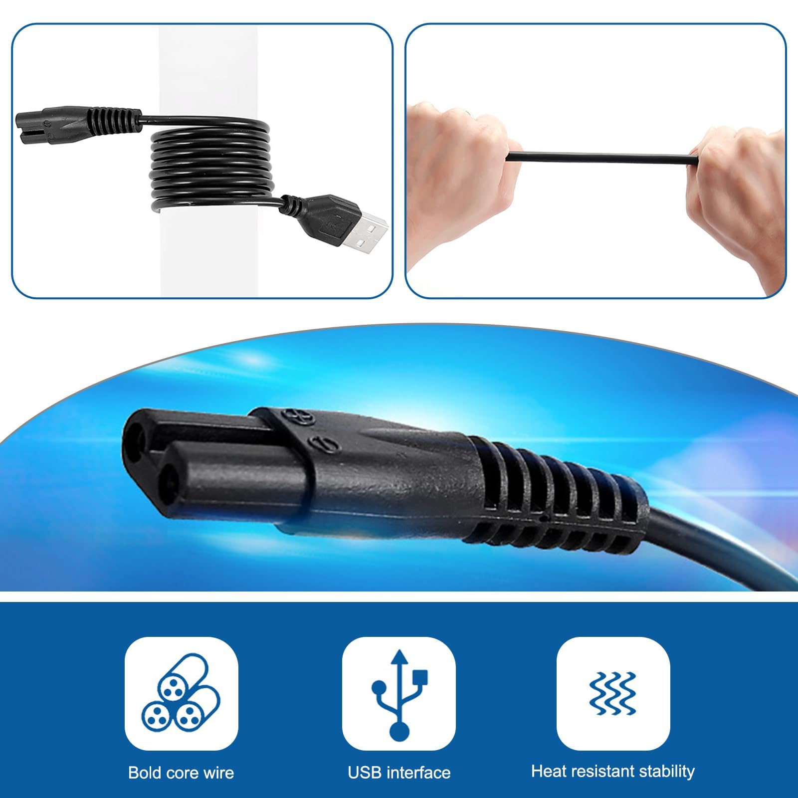 TRUMIZON For oneisall Dog Clippers Charger Charging Cable Compatible with oneisall Pet Clipper Model 26225202-003DE, P20, X3 - Image 4