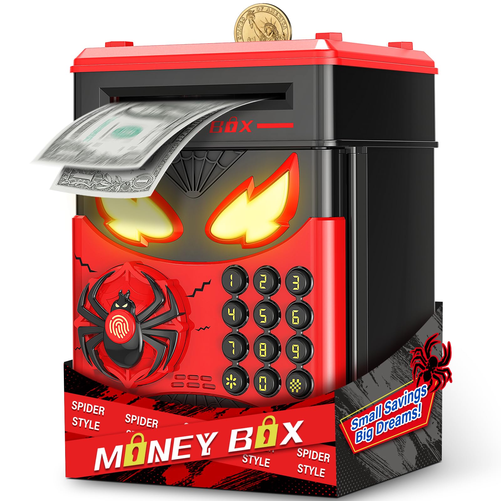 Kids Money Saving Box, Vingerafdruk Veilig Wachtwoord Bank Cash Coin Money Jar, Cartoon Handleiding Educatieve Elektronische Coin Bank voor volwassenen Kinderen Cool Stuff Geweldig cadeau(roze