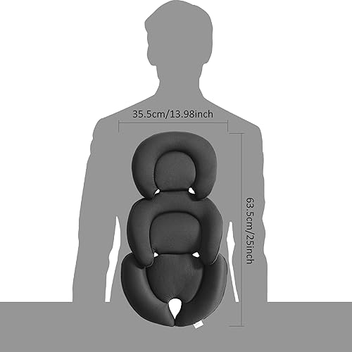 Miniatura 2 de Rezlli Cojín reversible de apoyo para bebé recién nacido, inserto de malla 3D, forro transpirable compatible con cochecito, asiento de automóvil,