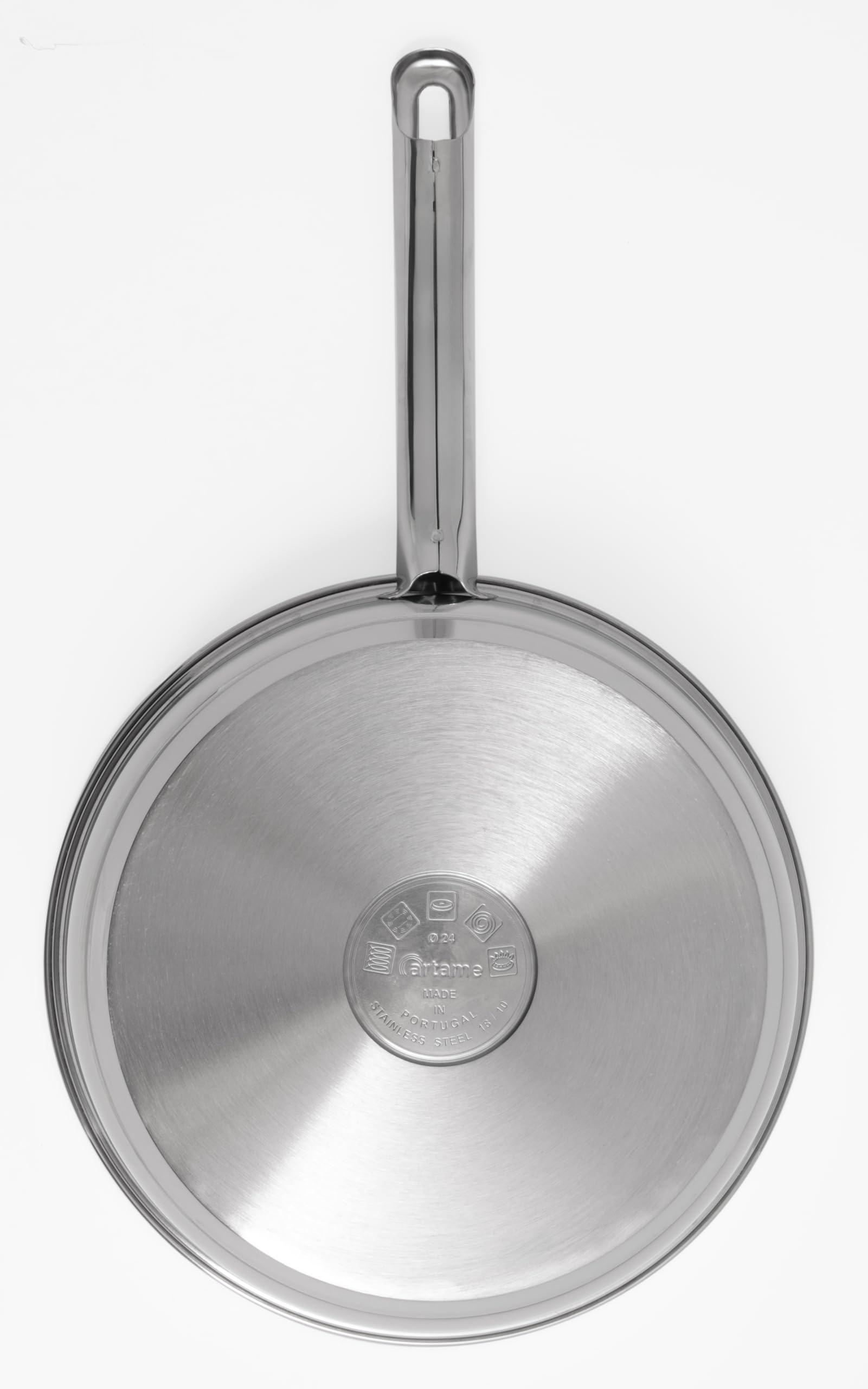 Artame ART91928 NORDICO, Sartén de 28 cm de diámetro, triple fondo, mango resistente al calor, fondo de panal antiadherente, todo tipo de fuegos, incluso inducción, acero inoxidable