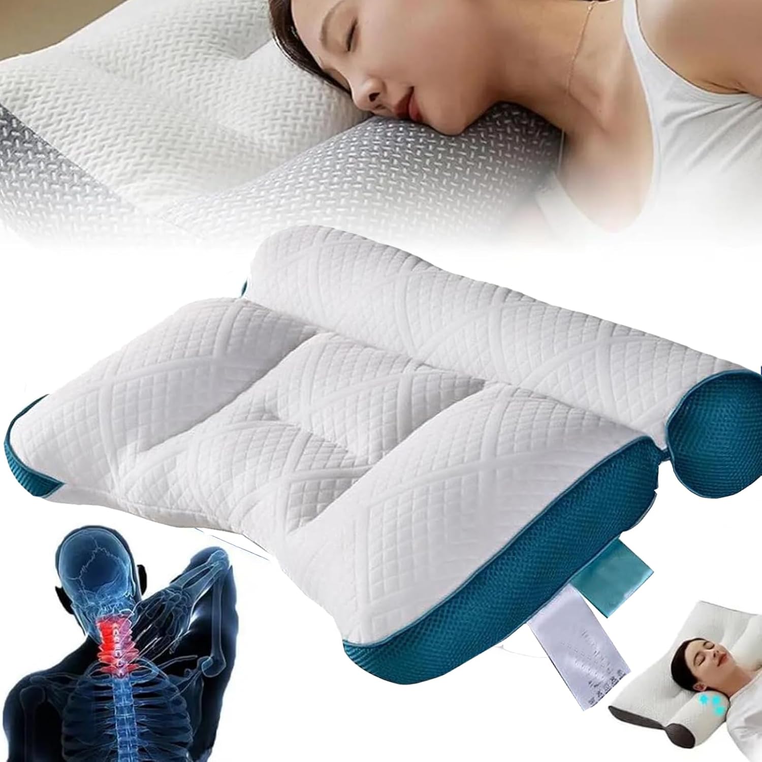 Sleep Enhancing Cervical Support Comfort Goose Down Pillow