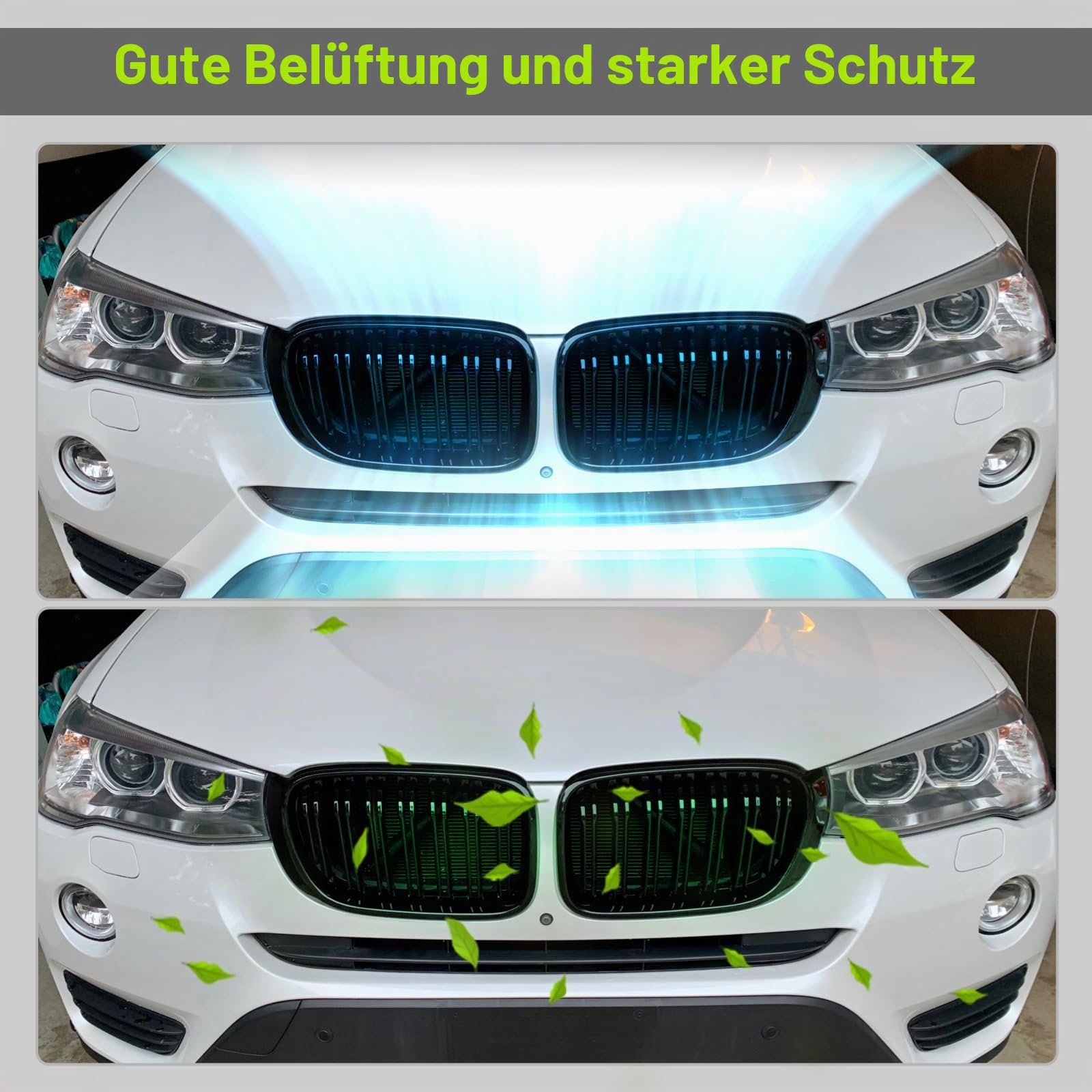 Nieren Passend für BMW X3 F25 2014-2017 only LCI BMW X4 F26 2013-2018 Grill Glanz Schwarz Doppelsteg Kühlergrille