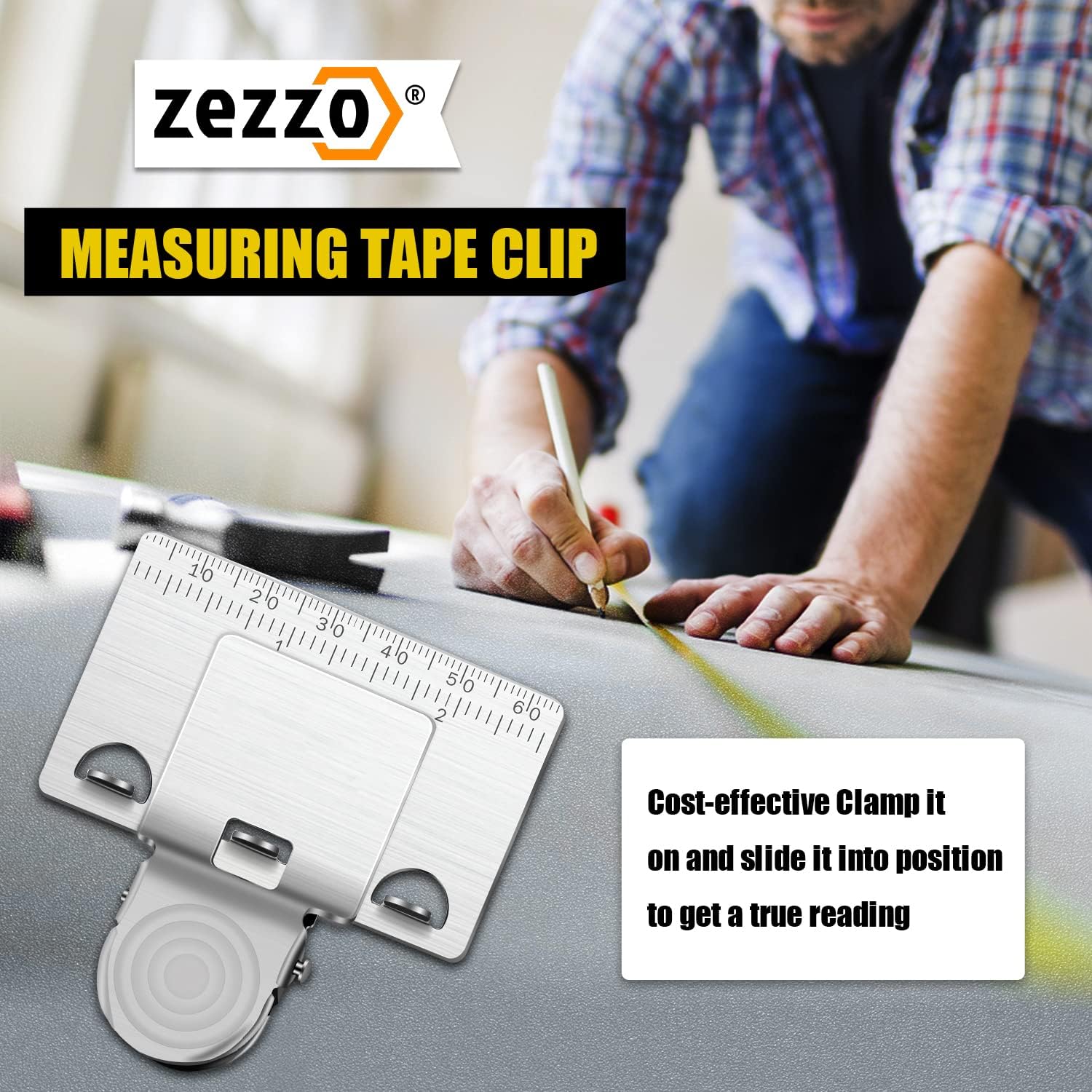 Zezzo Measuring Tape Clip Tool for Corners Clamp Holder Precision Measuring Tools (2)