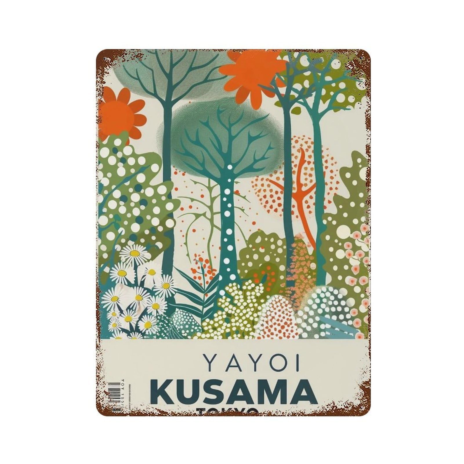 YHGERTKU Kusama’s Dream Forest 04 Wall Art Retro Iron Vintage Metal Tin Sign Poster Modern Decor for Living Rooms Gift 40x30cm