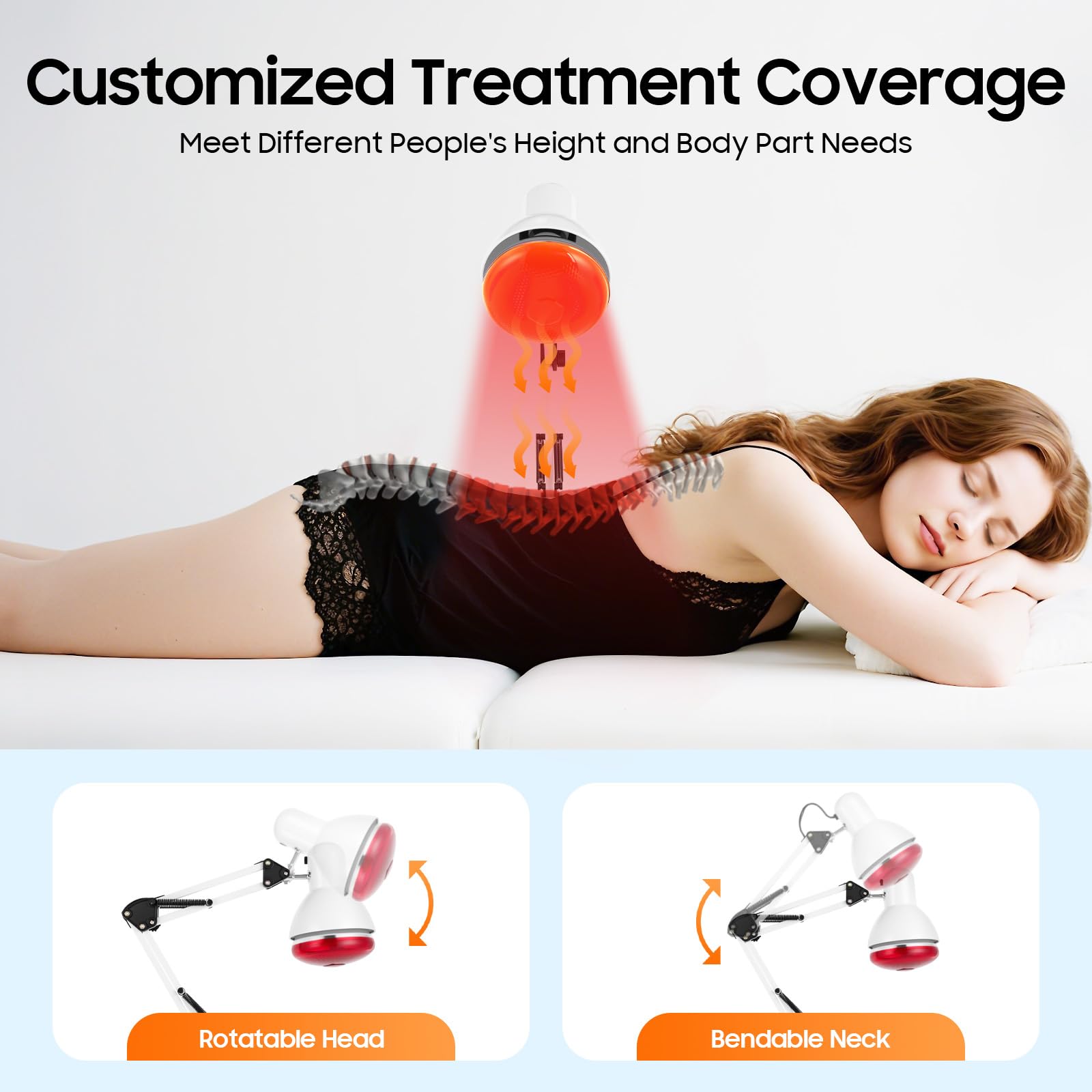 Lámpara Infrarroja de 150W de Luz Roja para Terapia y Fisioterapia - Calor para Aliviar el Dolor Muscular y Articular, Uso Doméstico