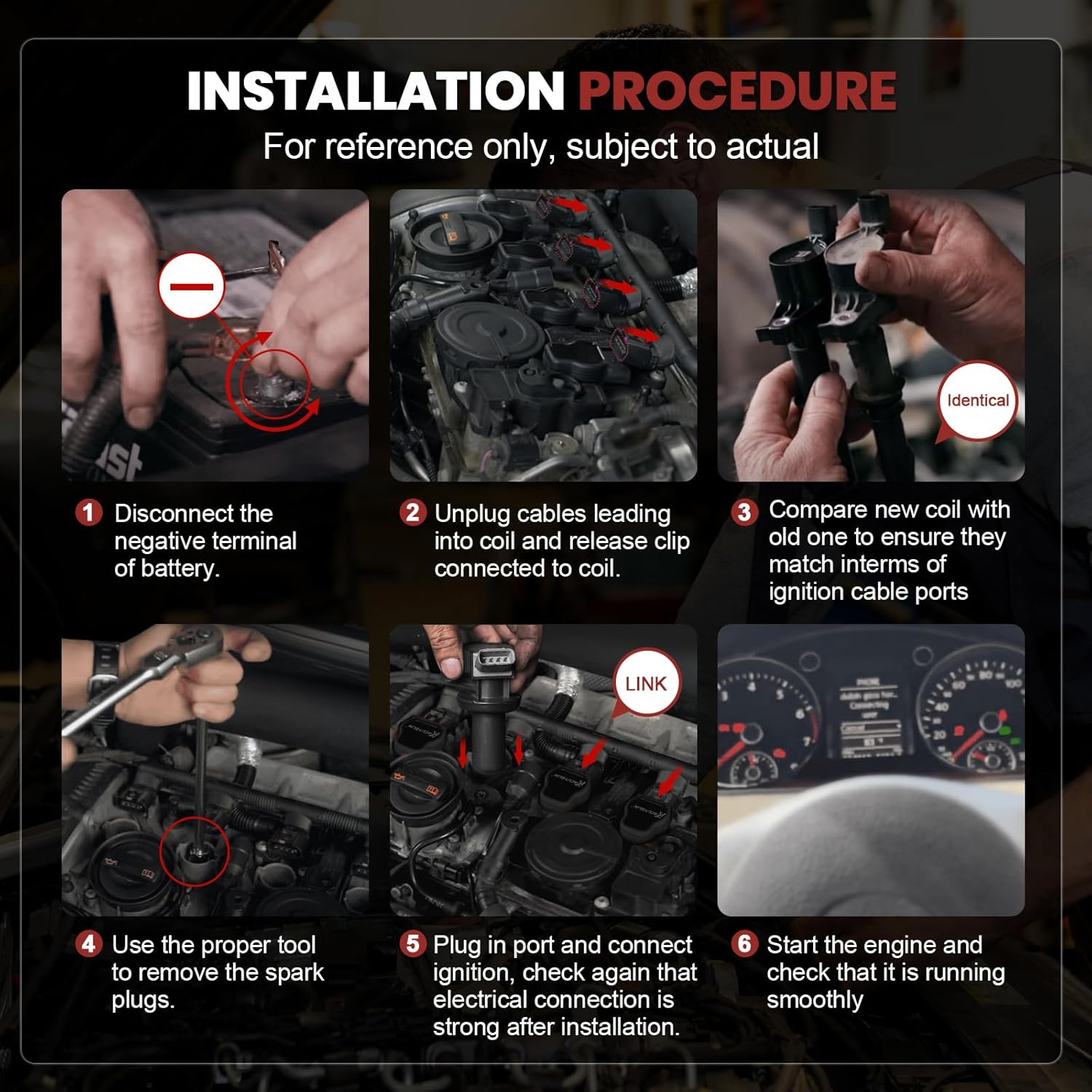 UF648 Ignition Coil Pack & Iridium Spark Plugs Compatible with Jeep Wrangler Dodge Challenger Charger Journey Ram1500 Chrysler 200 300 Town & Country 3.2L 3.6L V6 2011-2020 Coil Pack Sets of 6