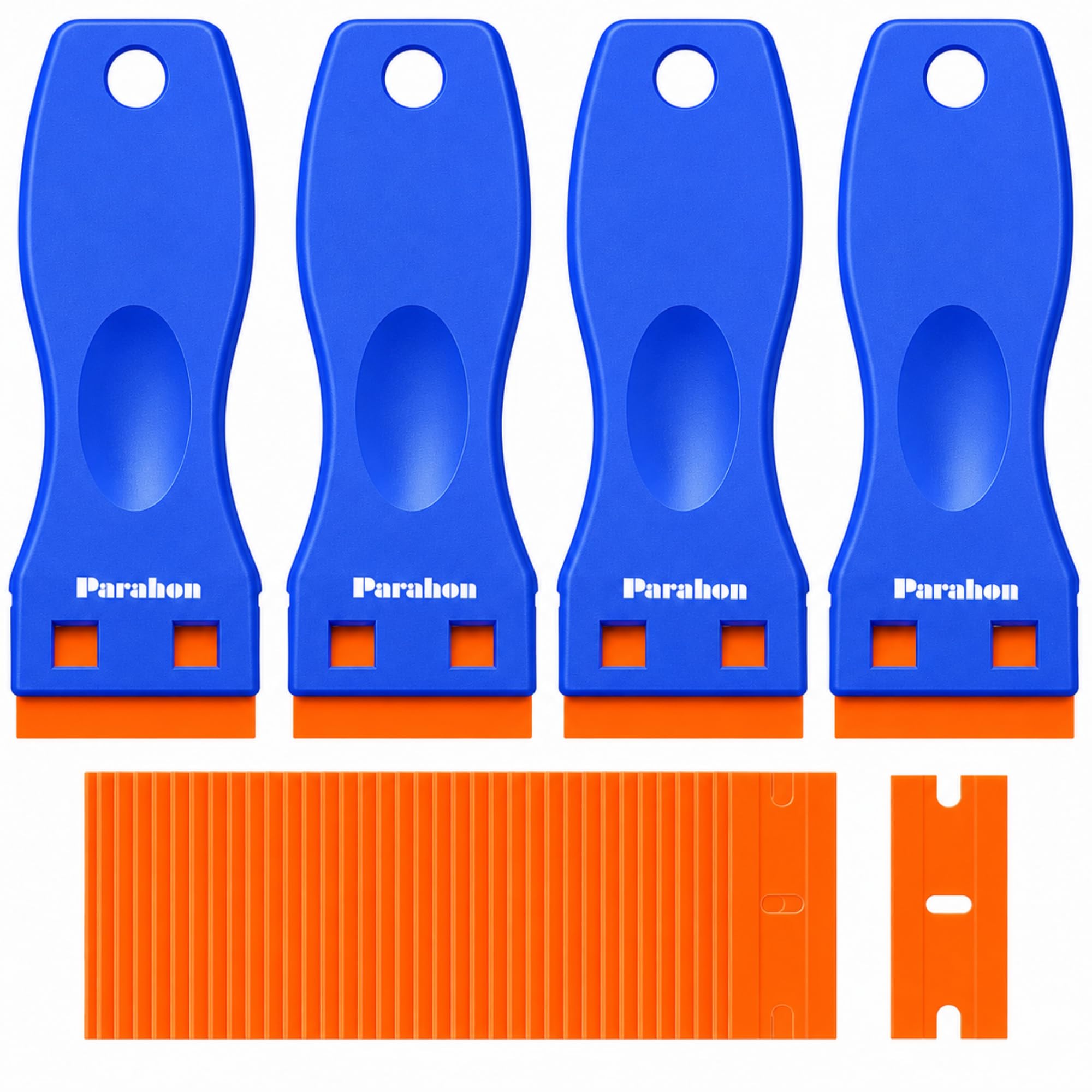 Multipurpose Non-Scratch Scraper Tool | Removes Grease, Burnt-On Food, Stickers & Adhesive | Oven, Hob, Glass & Surface Cleaning Scraper for Kitchen & Home (120Blade + 4 Scraper)
