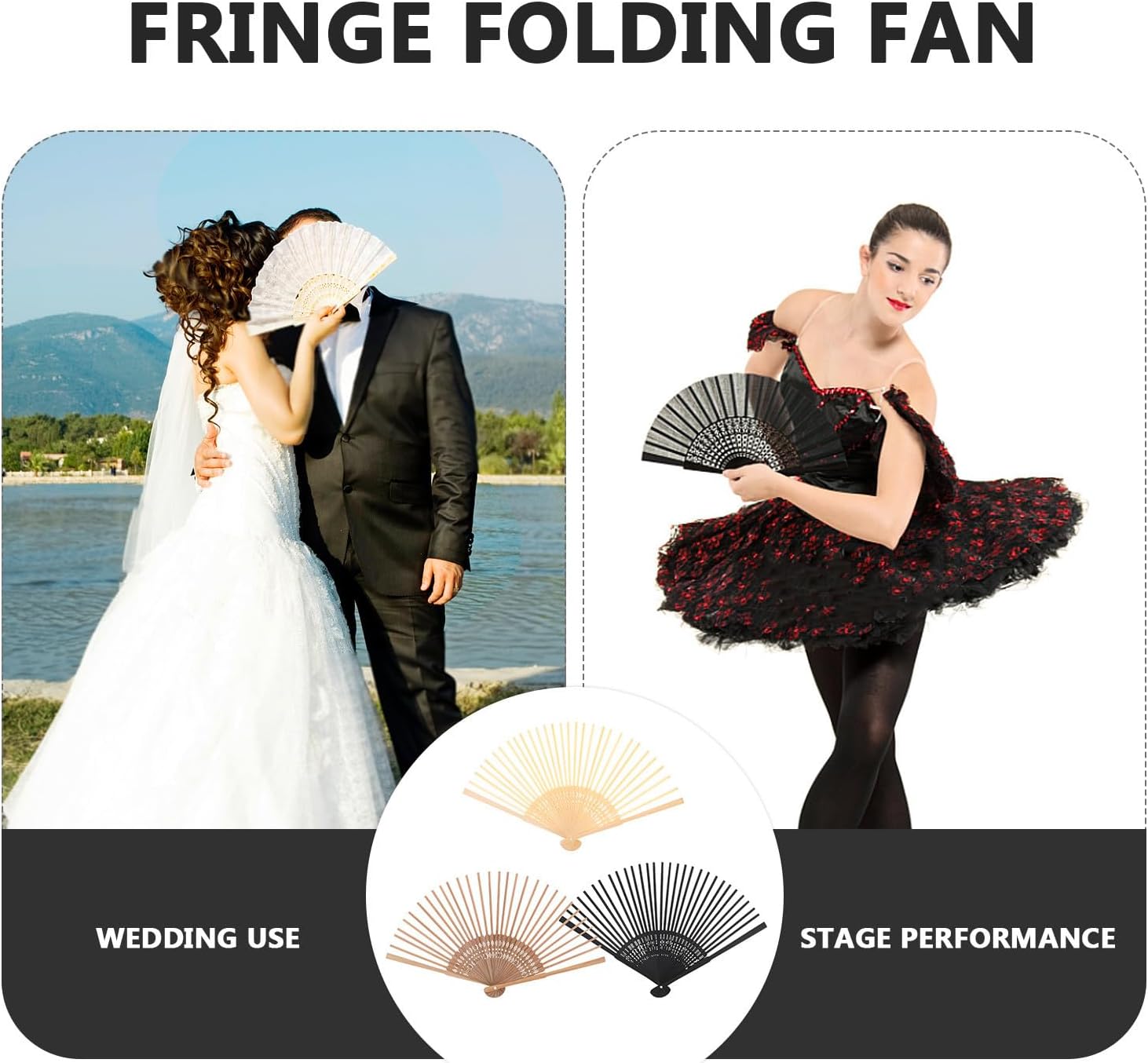 VINTORKY 3pcs Handmade Folding Fan Frame DIY Craft Kit for Art Lovers image 3