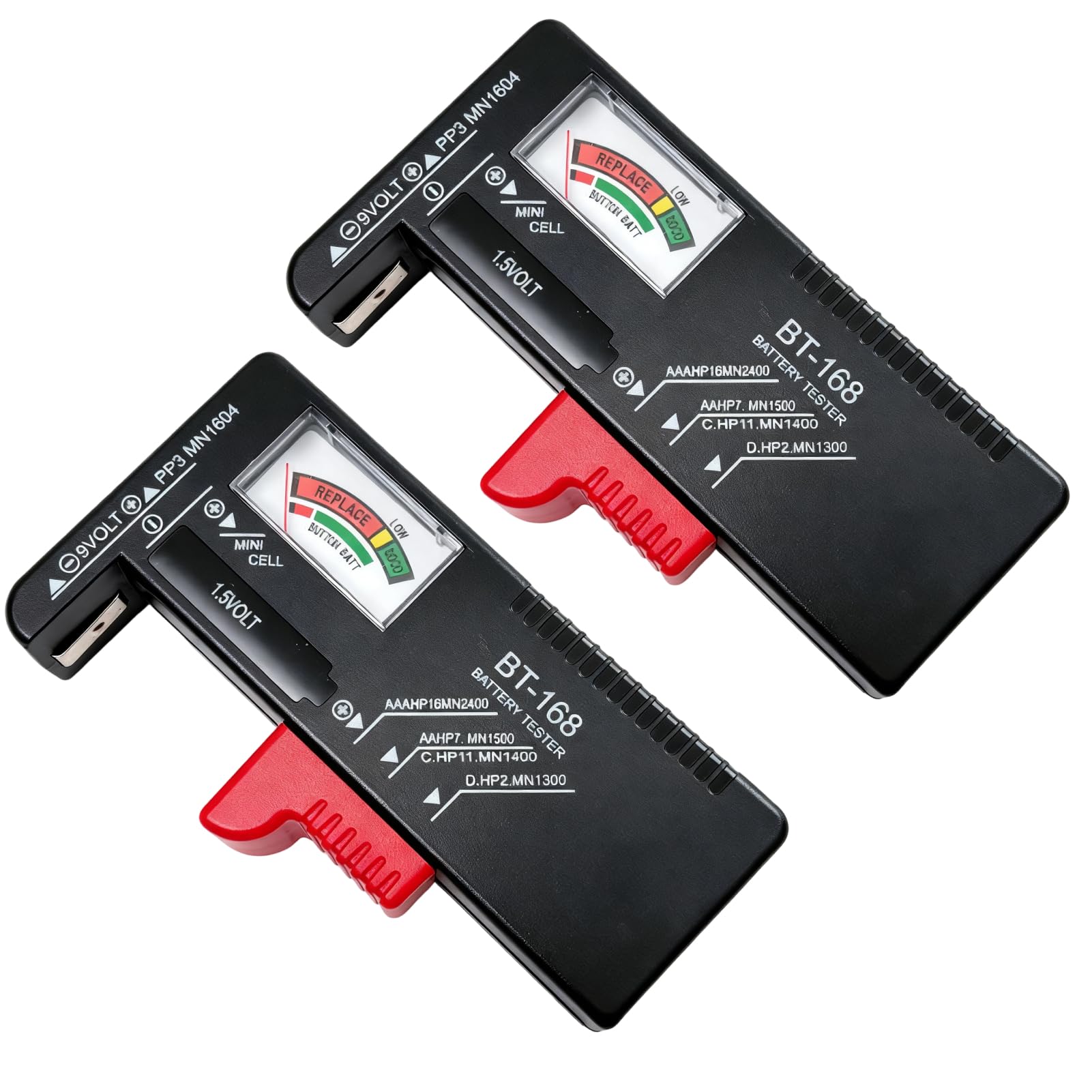 Testeur de Piles Universel pour AAA AA C D 9V et Piles à Bouton, Contrôleur de Tension de Batterie