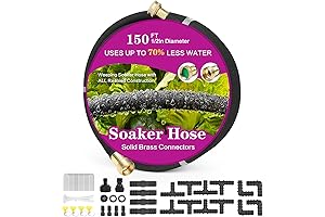 Unique 1/2" Round Heavy Duty Soaker Hose 150 FT for Gardens