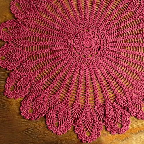 Vista 10 de YIZUNNU Mantel redondo de algodón de 35.4 pulgadas, hecho a mano con encaje de ganchillo, mantel redondo de algodón, decoración de boda, hogar, Beige