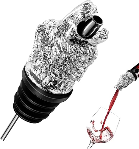 Vertedor de vino de león para botellas de vino, acero inoxidable, barra de licor, vertedor de licor, boquilla para botellas de licor, vertedor de