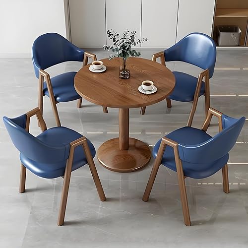 Miniatura 10 de YVYKFZD Mesa de recepción de oficina, mesa de club, mesa de conferencias redonda pequeña, juego de mesa de centro de 5 piezas, juego de mesa de