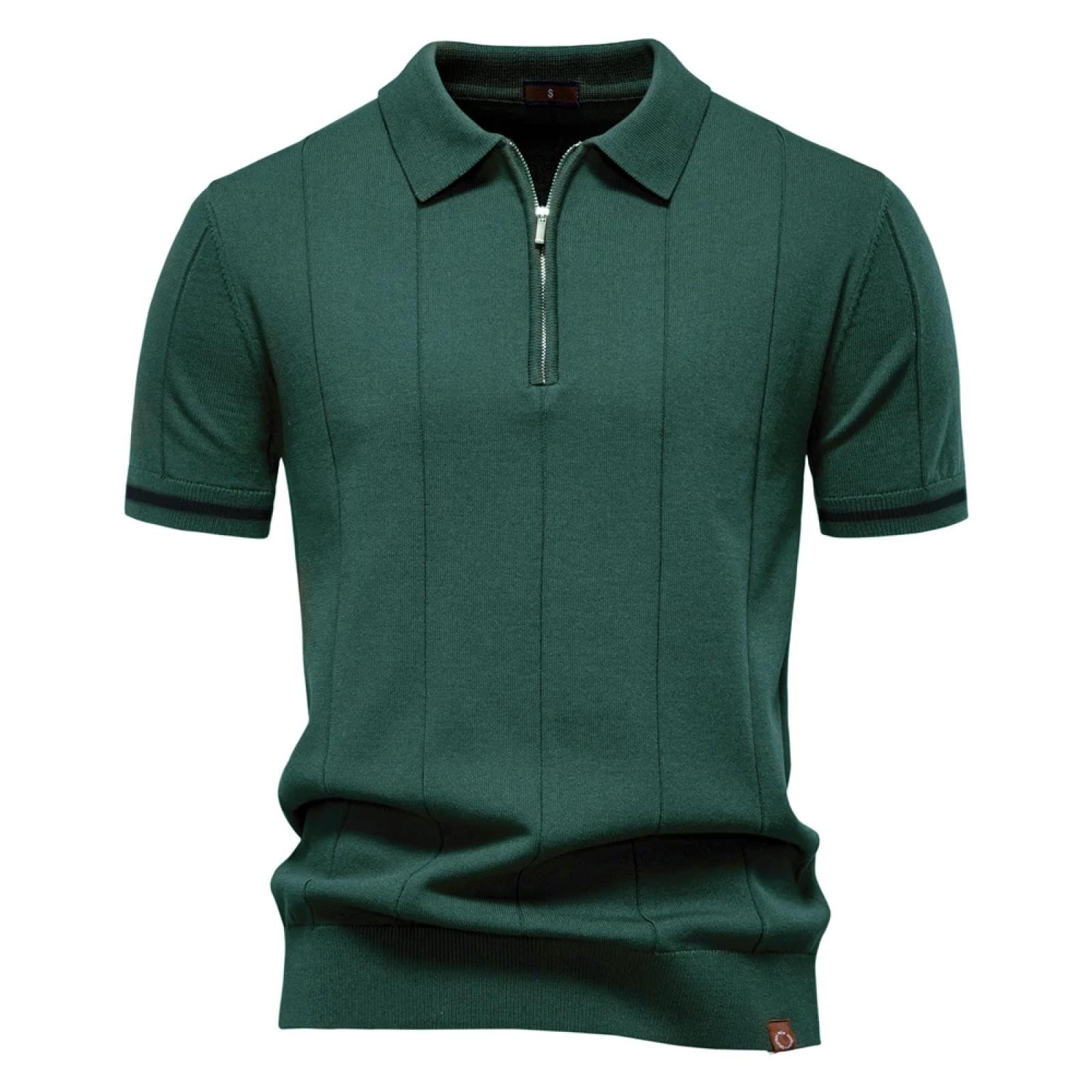 T Shirt Camicia Sportiva con Cerniera in Tinta Unita da Uomo Camicie Sportive per Uomo Office Slim