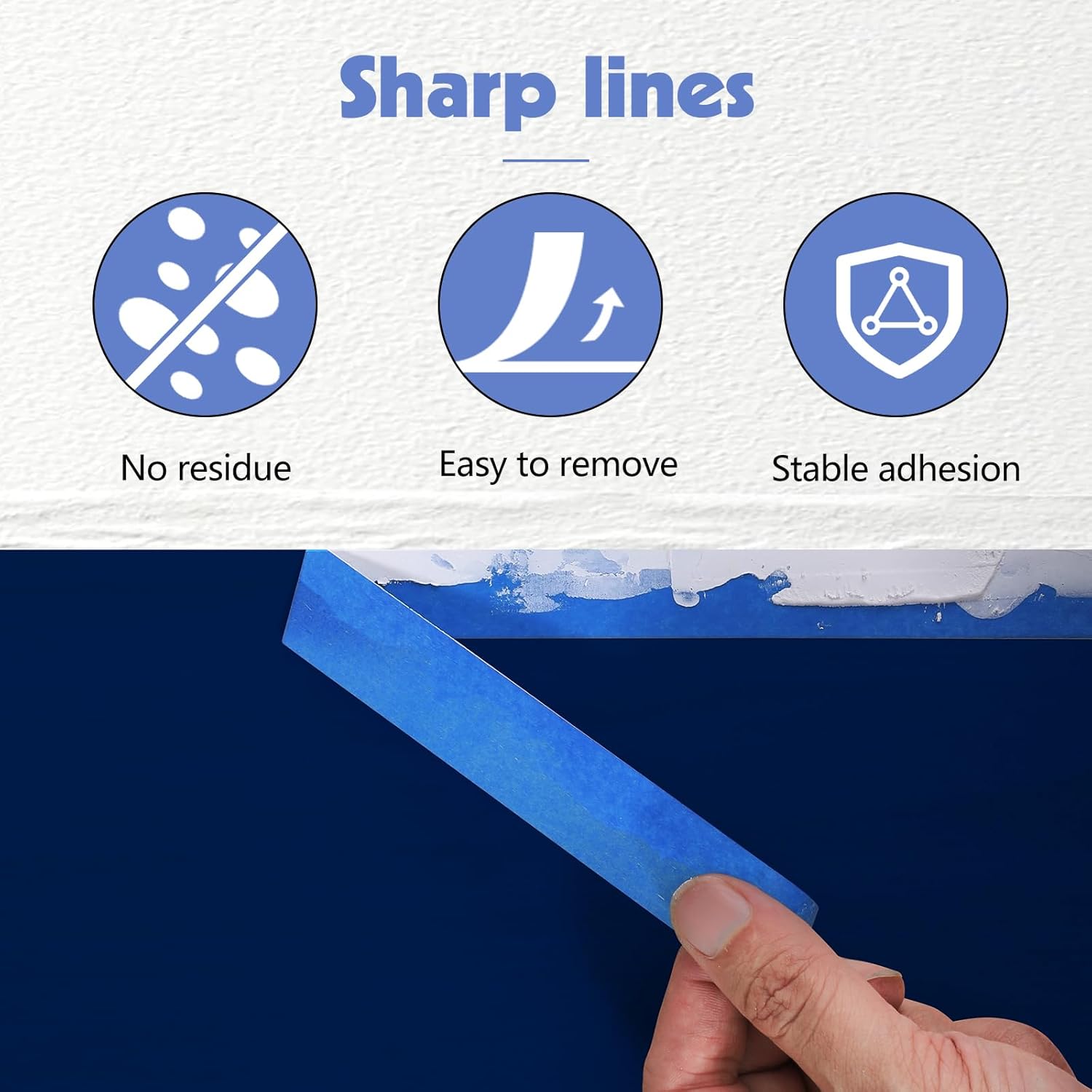 30Rolls Blue Painters Tape 1 Inch Wide 0.94In x 1650 Total Yards Bulk Blue Masking Tape, Heat Resistant Washi Tape for Wall Painting DIY Projects, Sharp Lines