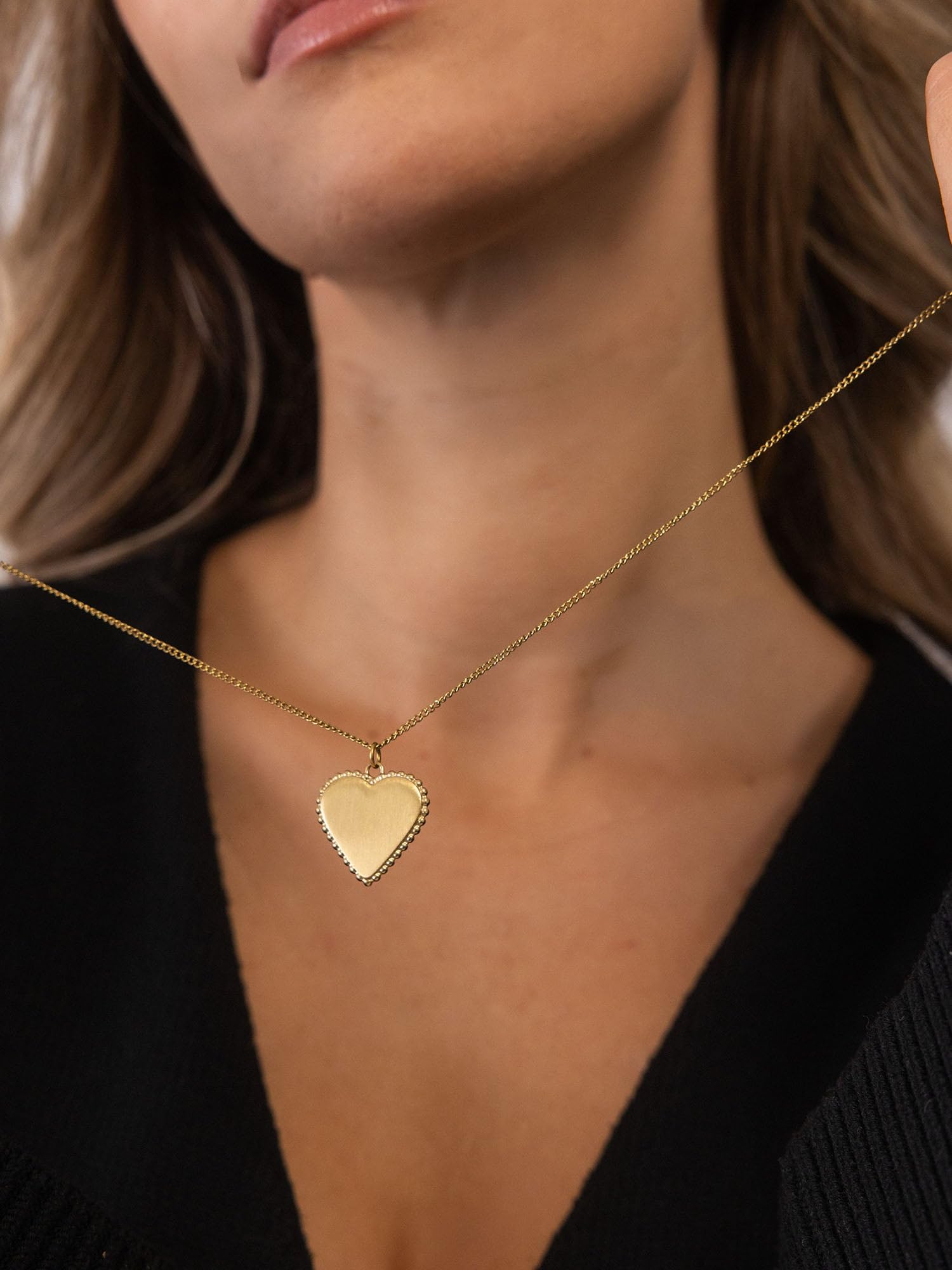 Purelei Collana a forma di cuore con occhio, in acciaio inox placcato oro 18 carati, oro rosa/argento, pietra preziosa con zirconi, regolabile 50-55 cm, collana da donna con ciondolo a forma di cuore